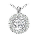 Gems One Silver (SLV 995) Diamond Rhythm Of Love Neckwear Pendant  - 1/2 ctw - ROL1116-SSWD photo