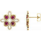 14K Yellow Ruby & 1/4 CTW Diamond Earrings - 86367601P photo