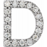 14K White .06 CTW Diamond Single Initial D Earring - 867976015P photo