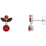 14K White Multi-Gemstone Earrings - 86874600P photo