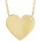 14K Yellow Engravable 12x11 mm  Heart 16-18 Necklace - 867741001P photo