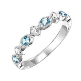 Gems One 10Kt White Gold Diamond (1/20Ctw) & Aquamarine (1/6 Ctw) Ring - FR1264-1WD photo