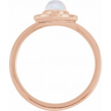 14K Rose Rainbow Moonstone & .08 CTW Diamond Halo-Style Ring - 71821642P photo 2