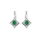 Gems One 14Kt White Gold Diamond (1/12Ctw) & Emerald (1/4 Ctw) Earring - FE4031-4WCE photo