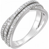 14K White 1/2 CTW Diamond Criss-Cross Ring - 122851600P photo
