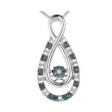 Gems One Silver (SLV 995) Diamond Rhythm Of Love Neckwear Pendant  - 1/10 ctw - ROL1030-SSDBK photo