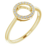 14K Yellow 1/10 CTW Diamond Circle Ring - 65180760000P photo