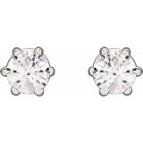 14K White 3 mm I3 1/5 CTW Diamond 6-Prong Wire Basket Earrings - 292366064P photo 2