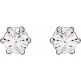 14K White 3 mm I3 1/5 CTW Diamond 6-Prong Wire Basket Earrings - 292366064P photo 2