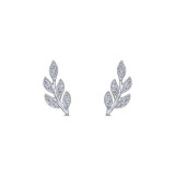 Gabriel & Co. 14k White Gold Floral Diamond Stud Earrings - EG13572W45JJ photo 3