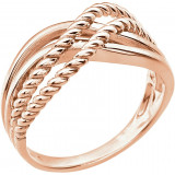 14K Rose Crossover Rope Design Ring - 861521002P photo