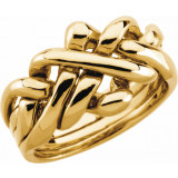 14K Yellow 12.5 mm Puzzel Ring - 51446234P photo