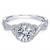 Gabriel & Co. 14k White Gold Contemporary Criss Cross Engagement Ring - ER7543W44JJ photo