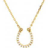 14K Yellow .07 CTW Diamond Horseshoe 16 Necklace - 66412100002P photo