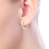 Gabriel & Co. 14k Yellow Gold Lusso Diamond Huggie Earrings - EG13327Y45JJ photo 2