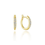 Gabriel & Co. 14k Yellow Gold Lusso Diamond Huggie Earrings - EG13327Y45JJ photo