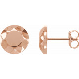 14K Rose Faceted Design Circle Earrings - 862396007P photo