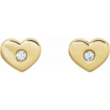 14K Yellow .06 CTW Diamond Heart Earrings - 86336601P photo 2