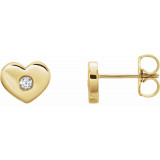 14K Yellow .06 CTW Diamond Heart Earrings - 86336601P photo