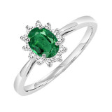 Gems One 14Kt White Gold Diamond (1/5Ctw) & Emerald (3/8 Ctw) Ring - FR4062-4WCE photo