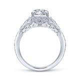 Gabriel & Co. 14k White Gold Victorian Halo Engagement Ring - ER12580R4W44JJ photo 2