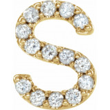 14K Yellow .05 CTW Diamond Single Initial S Earring - 867976096P photo