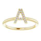 14K Yellow .07 CTW Diamond Initial A Ring - 1238346001P photo 3