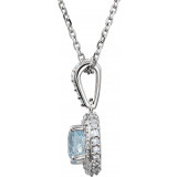 14K White Aquamarine & 1/5 CTW Diamond 18 Necklace - 6860170003P photo 2
