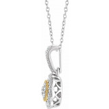 14K White & Yellow 1/6 CTW Diamond Halo-Style 16-18 Necklace - 65265760000P photo 2