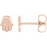 14K Rose Hamsa Earrings - 87027602P photo