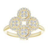 14K Yellow 1/2 CTW Diamond Clover Ring - 122883601P photo 3
