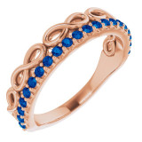 14K Rose Blue Sapphire Infinity-Inspired Stackable Ring - 72003602P photo