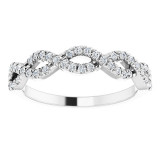 14K White 1/6 CTW French-Set Twist-Style Diamond Anniversary Band - 124097600P photo 3