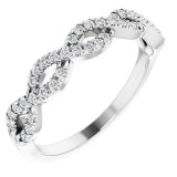 14K White 1/6 CTW French-Set Twist-Style Diamond Anniversary Band - 124097600P photo