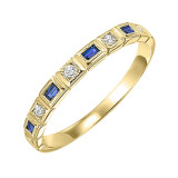 Gems One 14Kt Yellow Gold Diamond (1/12Ctw) & Sapphire (1/8 Ctw) Ring - FR1068-4YD photo