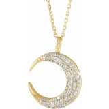 14K Yellow 1/3 CTW Diamond Crescent Moon 16-18 Necklace - 86692601P photo