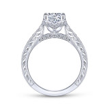 Gabriel & Co. 14k White Gold Victorian Straight Engagement Ring - ER13848R4W44JJ photo 2