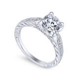 Gabriel & Co. 14k White Gold Victorian Straight Engagement Ring - ER13848R4W44JJ photo 3