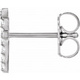 14K White .05 CTW Diamond Single Initial F Earring - 867976025P photo 2