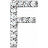 14K White .05 CTW Diamond Single Initial F Earring - 867976025P photo