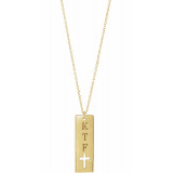 14K Yellow Pierced Cross Engravable Bar 16-18 Necklace - 867581005P photo 3