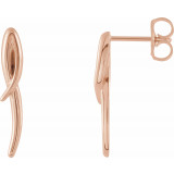 14K Rose Freeform Earrings - 86672602P photo