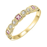Gems One 14Kt Yellow Gold Diamond (1/12 Ctw) & Pink Tourmaline (1/6 Ctw) Ring - FR1229-4YD photo