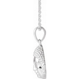 14K White 14.7x10.5 mm Meditation Buddha 16-18 Necklace - 86871600P photo 2