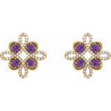 14K Yellow Amethyst & 1/4 CTW Diamond Earrings - 86367610P photo 2