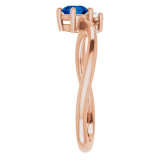 14K Rose Blue Sapphire & .025 CTW Diamond Ring - 7203460002P photo 4