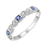 Gems One 14Kt White Gold Diamond (1/10Ctw) & Sapphire (1/6 Ctw) Ring - FR1070-4WD photo