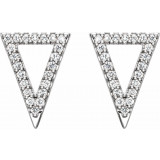 14K White 1/4 CTW Diamond Triangle Earrings - 86375600P photo 2