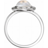 14K White Rainbow Moonstone & 1/8 CTW Diamond Halo-Style Ring - 71821609P photo 2