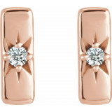 14K Rose White Sapphire Starburst Bar Earrings - 87144613P photo 2